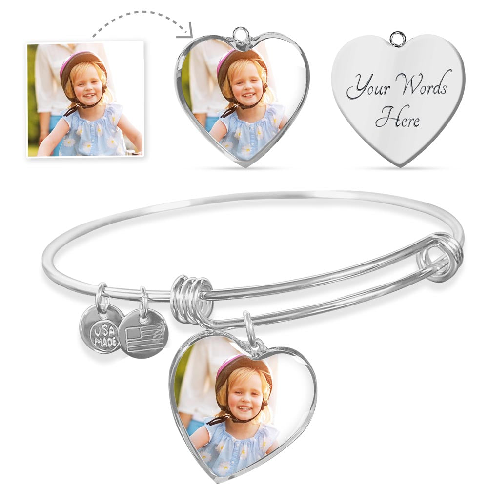 Truckers Soulmate Gifts - Custom Jewelry Luxury Heart Soulmate Whisper Bangle