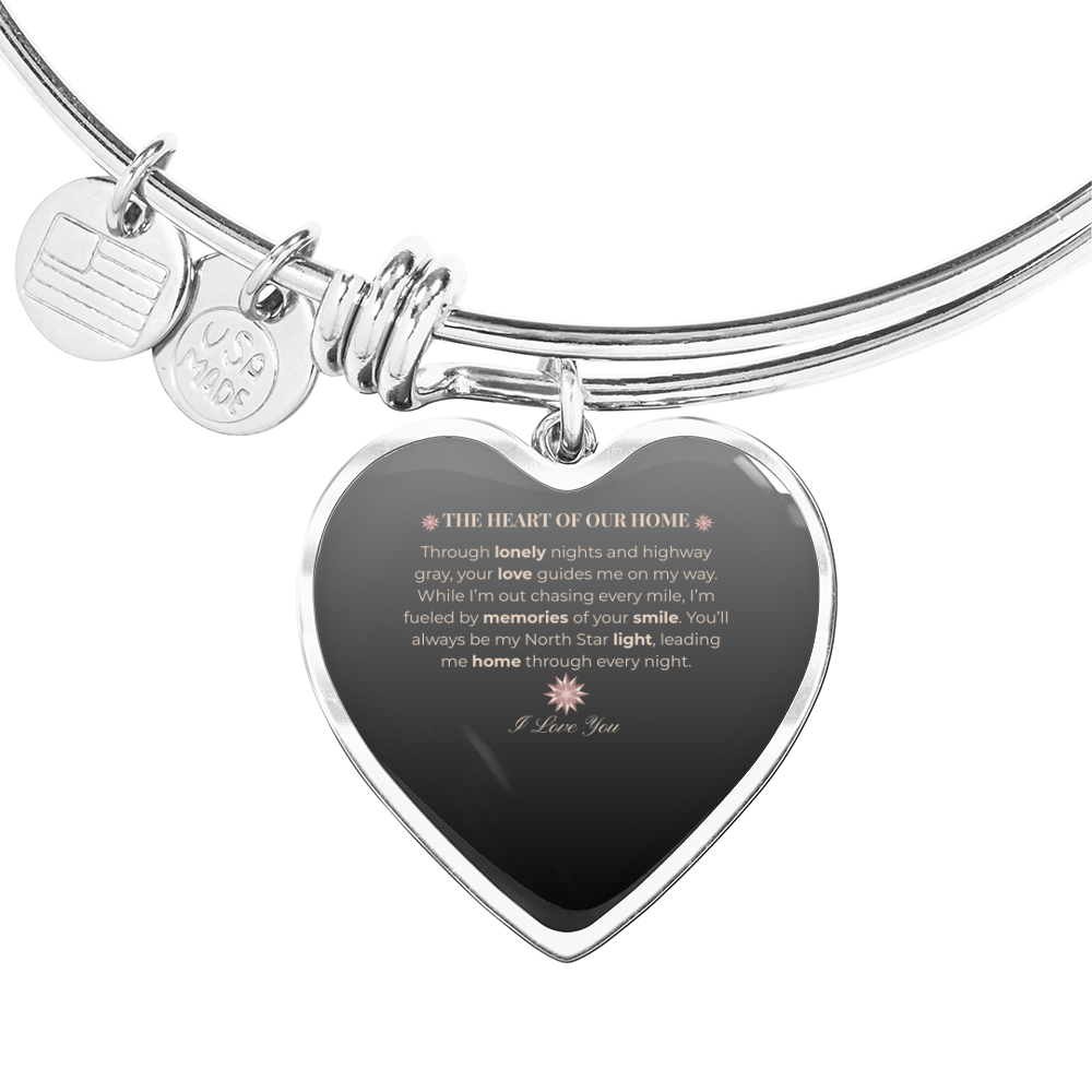 Truckers Wife Gifts - Custom Jewelry  Luxury Heart  Memories Bangle