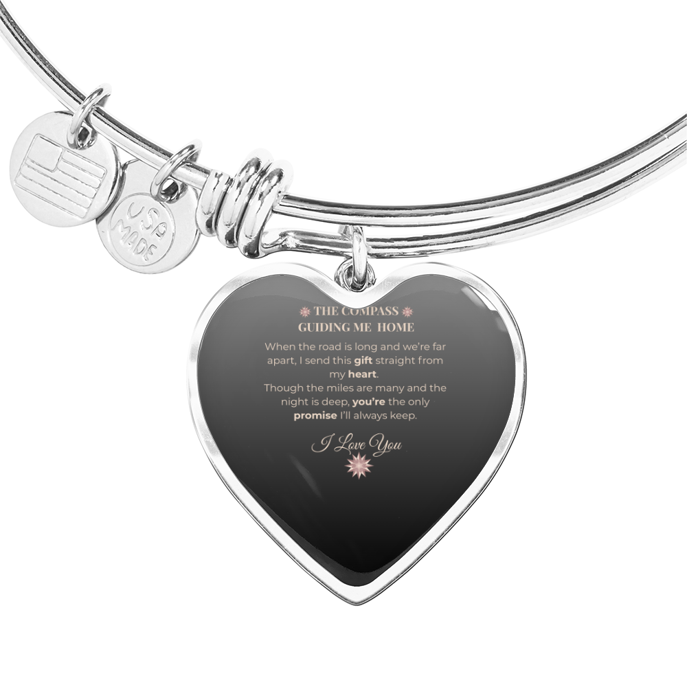 Truckers Soulmate Gifts - Custom Jewelry Luxury Heart Soulmate Promise Bangle