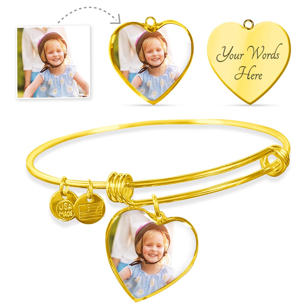 Truckers Soulmate Gifts - Custom Jewelry Luxury Heart Soulmate Core Bangle