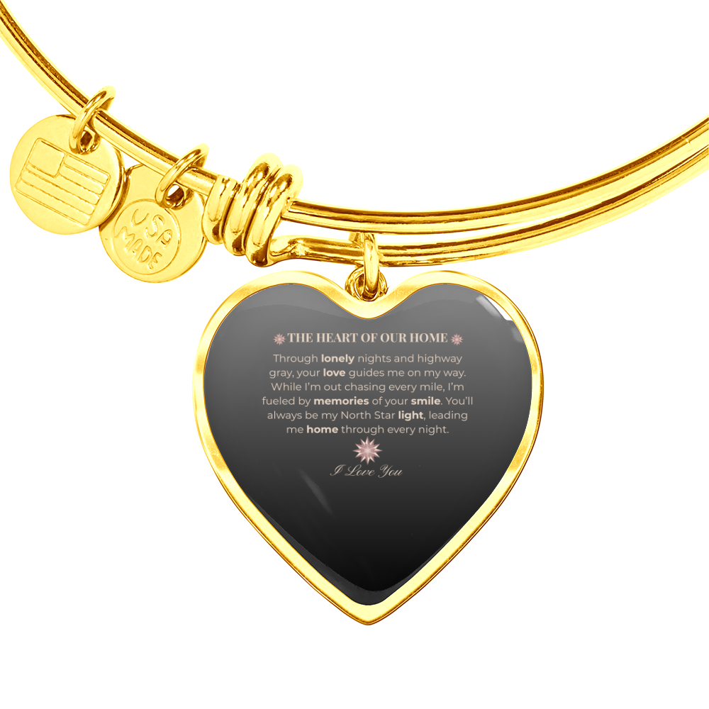Truckers Wife Gifts - Custom Jewelry  Luxury Heart  Memories Bangle