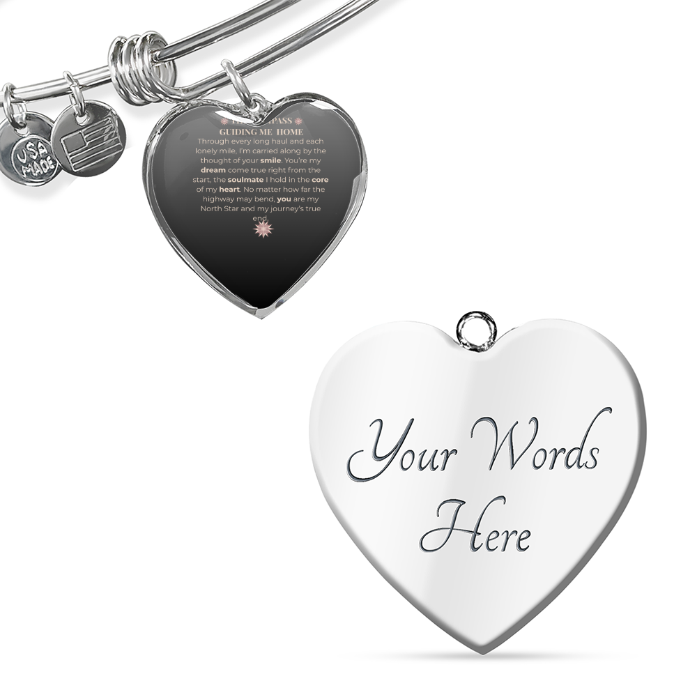 Truckers Soulmate Gifts - Custom Jewelry Luxury Heart Soulmate Core Bangle