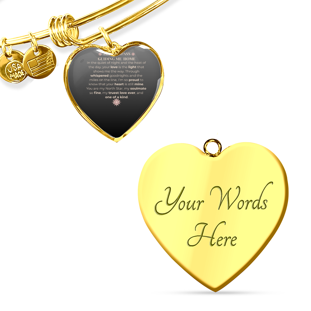 Truckers Soulmate Gifts - Custom Jewelry Luxury Heart Soulmate Whisper Bangle