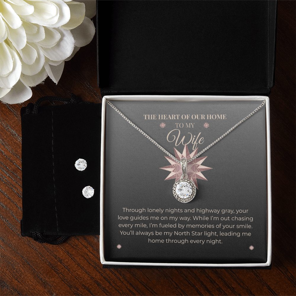 Truckers Wife Gifts - Eternal Memories Necklace & Earring Set
