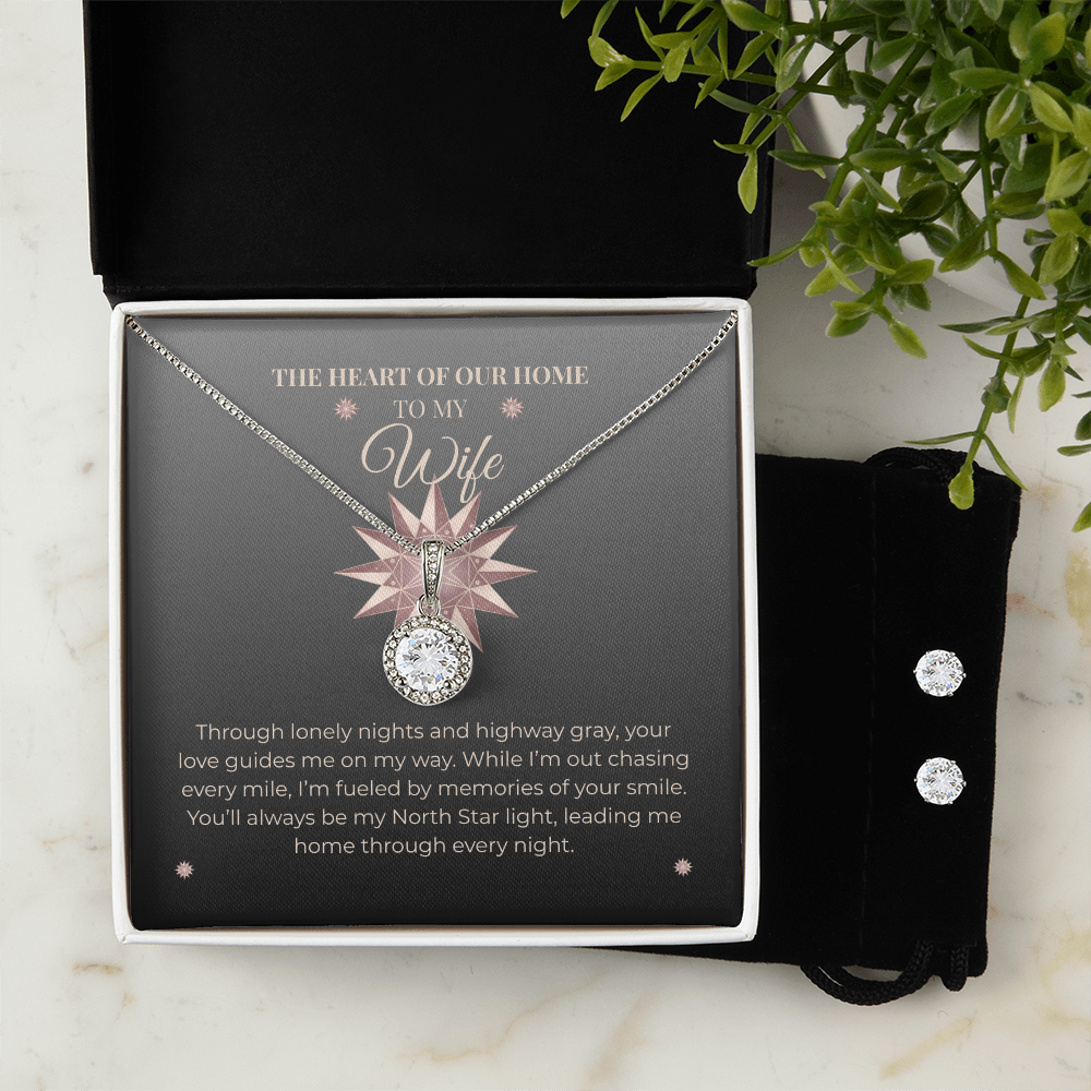 Truckers Wife Gifts - Eternal Memories Necklace & Earring Set