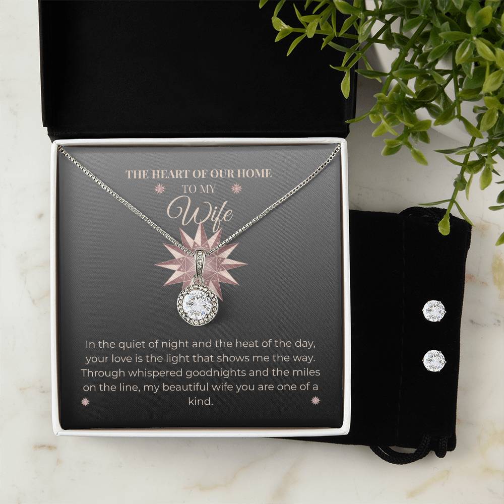 Truckers Wife Gifts - Eternal Wisper Necklace & Earring Set