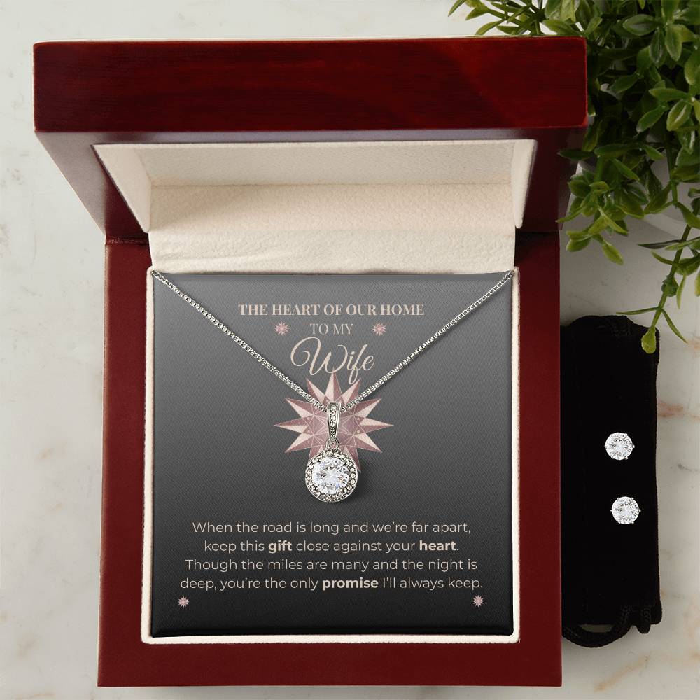 Truckers Wife Gifts - Eternal Promise Necklace & Earring Set