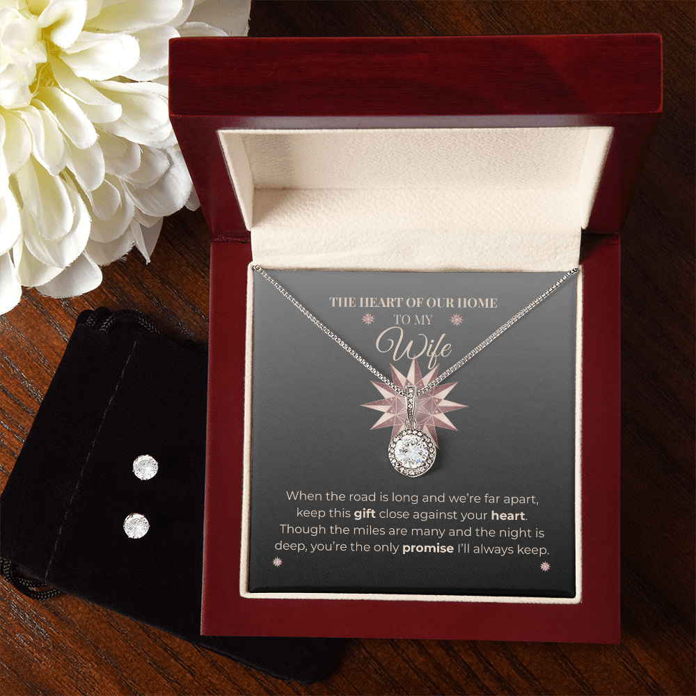 Truckers Wife Gifts - Eternal Promise Necklace & Earring Set