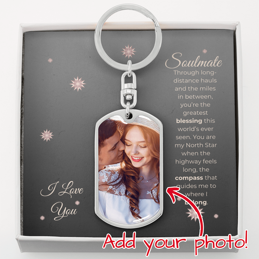 Truckers Soulmate Gifts - Customized Keepsake Blessing Keychain