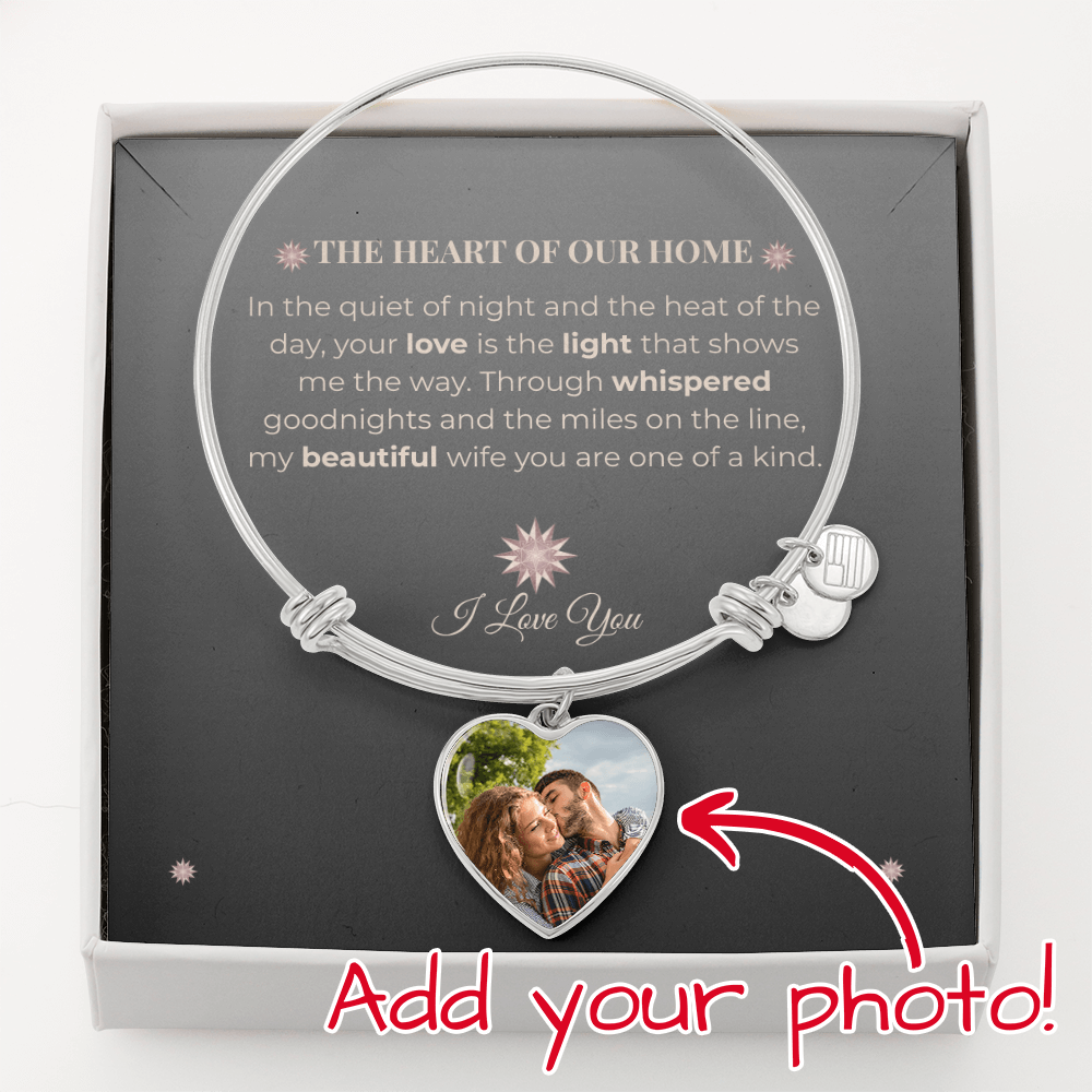 Truckers Wife Gifts - Custom Jewelry  Luxury Heart Wife Whisper Bangle