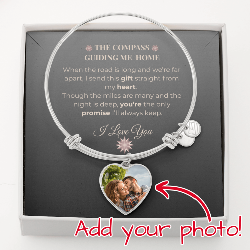 Truckers Soulmate Gifts - Custom Jewelry Luxury Heart Soulmate Promise Bangle
