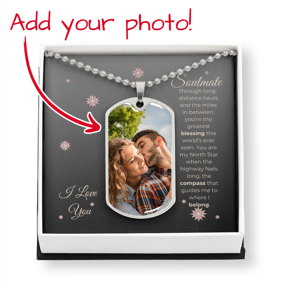 Truckers Soulmate Gifts - Customized Blessing Dog Tag Necklace