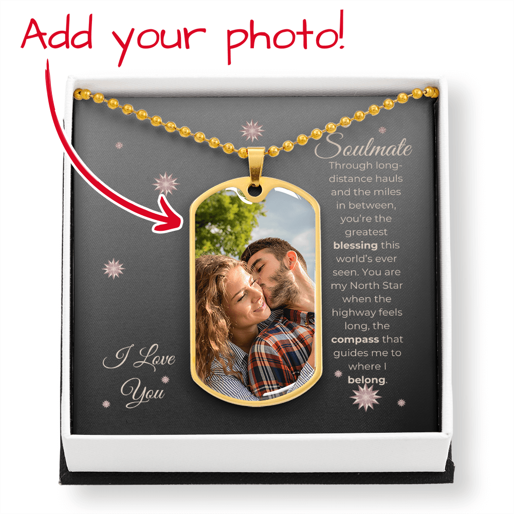 Truckers Soulmate Gifts - Customized Blessing Dog Tag Necklace
