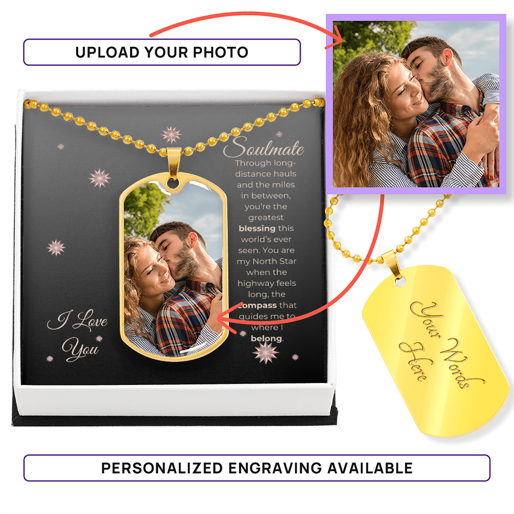 Truckers Soulmate Gifts - Customized Blessing Dog Tag Necklace
