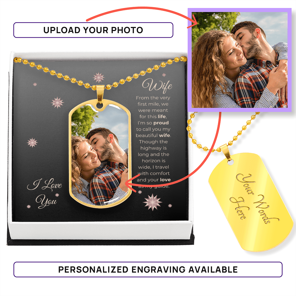 Truckers Wife Gifts - Customized Love Dog Tag Necklace